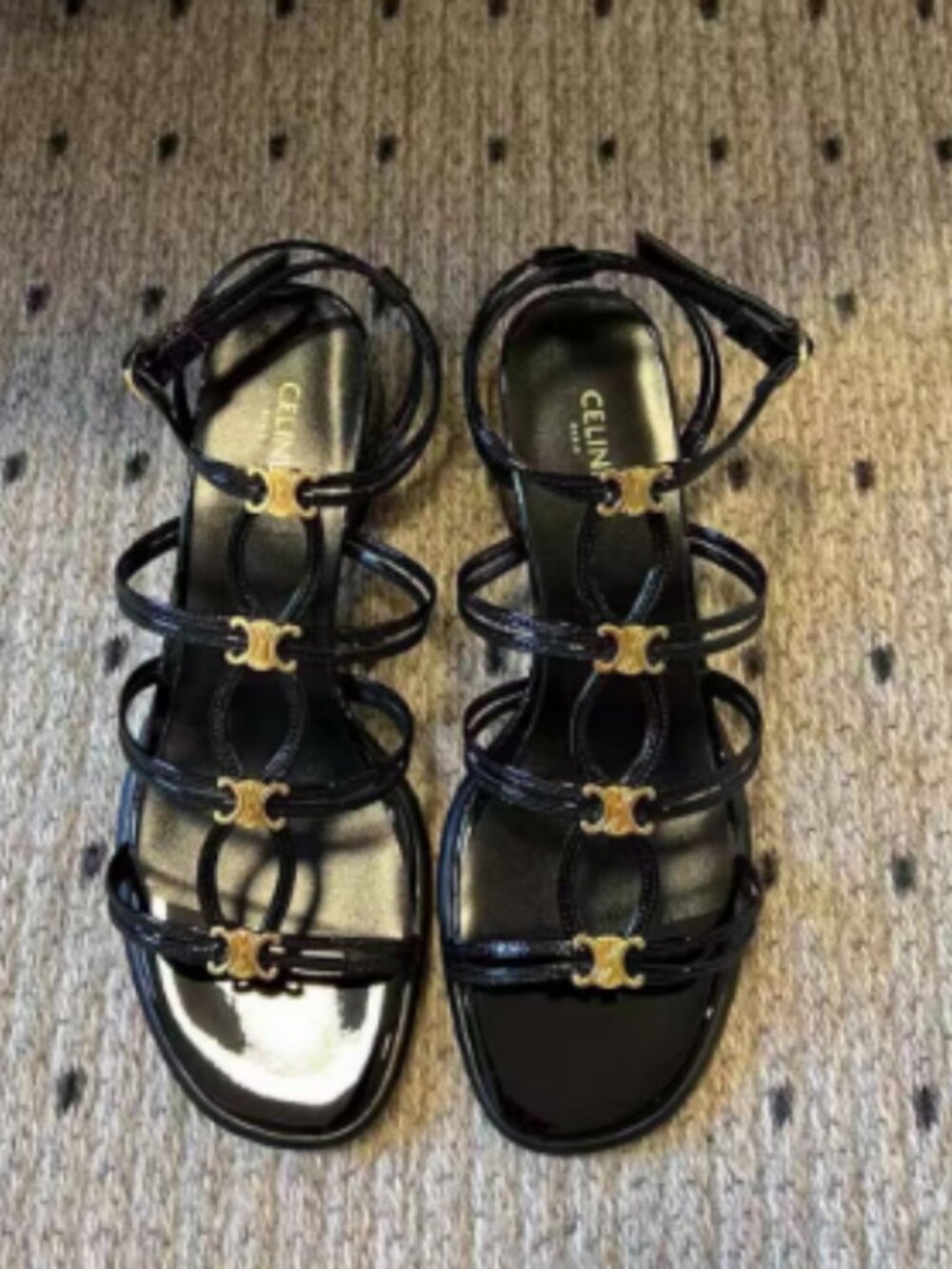Celine Black Heeled Sandals